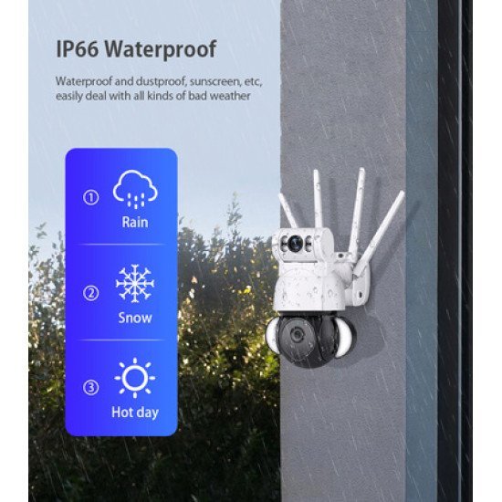 Sectec Smart Κάμερα St-428-4M-Dl Με Προβολείς, Dual Lens, 4Mp, Onvif Ptz Sectec Smart Κάμερα St-428-4M-Dl Με Προβολείς, Dual Lens, 4Mp, Onvif Ptz