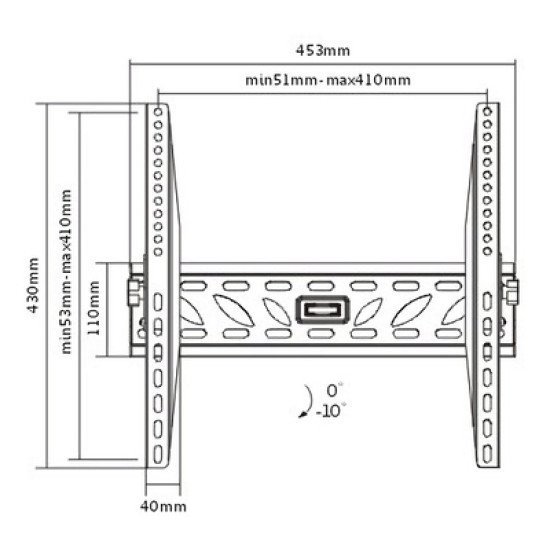 Itechmount Επιτοίχια Βάση Pm4T, Για Οθόνη 32"-55", 50Kg