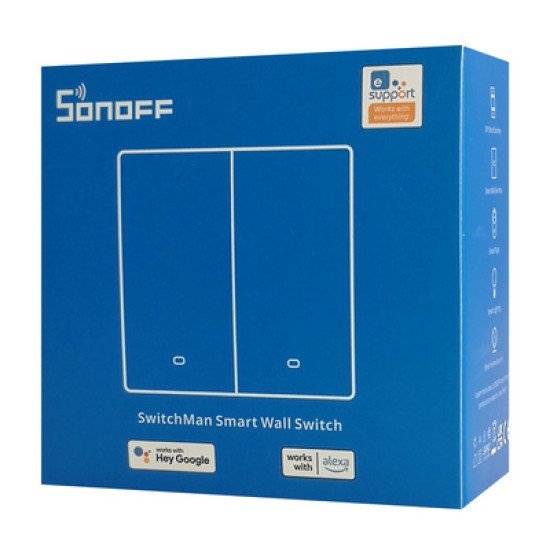Sonoff Smart Διακόπτης M5-2C-86, Διπλός, Wifi, Γκρι