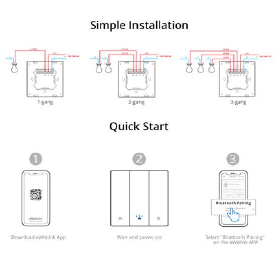 Sonoff Smart Διακόπτης M5-3C-86, Τριπλός, Wifi, Γκρι