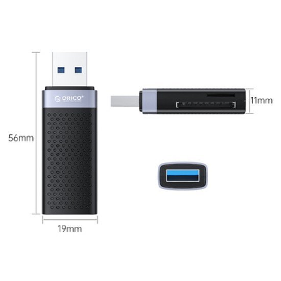 Orico Card Reader Cs2T-A3 Για Sd & Micro Sd, Usb 3.0, Μαύρο