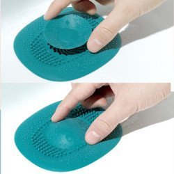 Τάπα Σιφωνιού Huh-0092 Με Συκρατητή Τριχών, Σιλικόνη, Γαλάζια