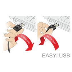 Powertech Καλώδιο Usb Σε Usb Micro Cab-U088, Dual Easy, 1M, Μαύρο
