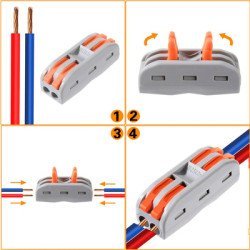 Powertech Κλέμα Σύνδεσης Καλωδίων Huh-0091, 3 Θέσεων, 0.08Mm-4Mm², 10Τμχ