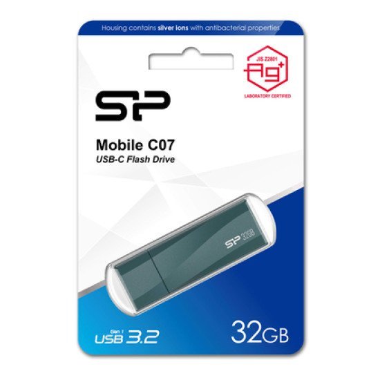 Silicon Power Usb-C Flash Drive Mobile C07, 32Gb, Usb 3.2, Μπλε