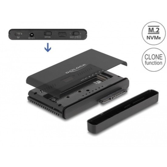 Delock Θήκη Για M.2 & Sata Ssd/Hdd 64190, Usb-C, Λειτουργία Κλώνου