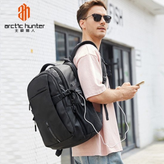 Arctic Hunter Τσάντα Πλάτης B00388 Με Θήκη Laptop 15.6", Usb, Μαύρη Arctic Hunter Τσάντα Πλάτης B00388 Με Θήκη Laptop 15.6", Usb, Μαύρη