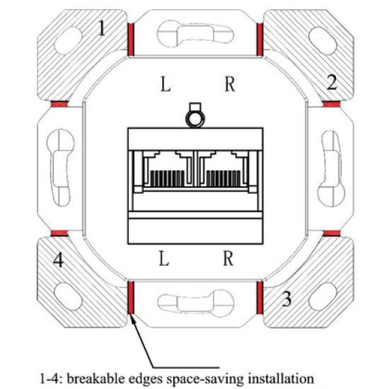 Goobay Επιτοίχια Πρίζα Cat 6 68244, 2X Rj45, 80X80Mm, Λευκή Goobay Επιτοίχια Πρίζα Cat 6 68244, 2X Rj45, 80X80Mm, Λευκή