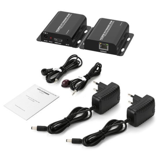 Powertech Hdmi Video Extender Cab-H148, Cat5E/6, Full Hd, 3D, Ir, 60M