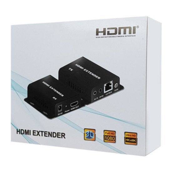 Powertech Hdmi Video Extender Cab-H148, Cat5E/6, Full Hd, 3D, Ir, 60M