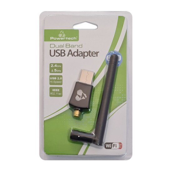 Powertech Ασύρματος Usb Αντάπτορας Pt-1042, 600Mbps, 2.4/5Ghz Powertech Ασύρματος Usb Αντάπτορας Pt-1042, 600Mbps, 2.4/5Ghz