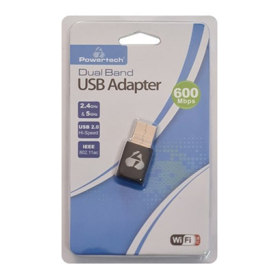 Powertech Ασύρματος Usb Αντάπτορας Pt-1041, Ac600 600Mbps, 2.4/5Ghz Wifi Powertech Ασύρματος Usb Αντάπτορας Pt-1041, Ac600 600Mbps, 2.4/5Ghz Wifi