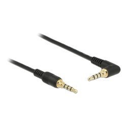 Delock Καλώδιο 3.5Mm 85613, Γωνιακό, 24Awg, Gold Plated, 2M, Μαύρο