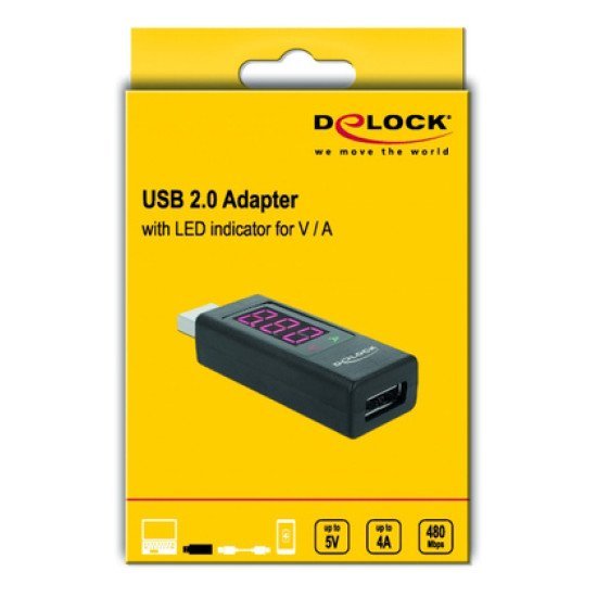 Delock Αντάπτορας Usb 65569 Με Οθόνη Ένδειξης V/A, Έως 5V/4A, Μαύρος Delock Αντάπτορας Usb 65569 Με Οθόνη Ένδειξης V/A, Έως 5V/4A, Μαύρος
