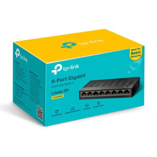 Tp-Link Desktop Switch Litewave Ls1008G, 8-Port 10/100/1000Mbps, Ver 3.0