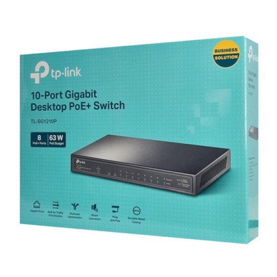 Tp-Link Desktop Switch Tl-Sg1210P, 10-Port Gigabit, 8X Poe+, Ver. 3.0 Tp-Link Desktop Switch Tl-Sg1210P, 10-Port Gigabit, 8X Poe+, Ver. 3.0