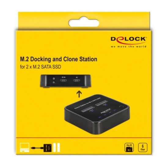Delock Docking Station 64178, Clone Function, 2X M.2 Ssd, 6Gbps, Μαύρο