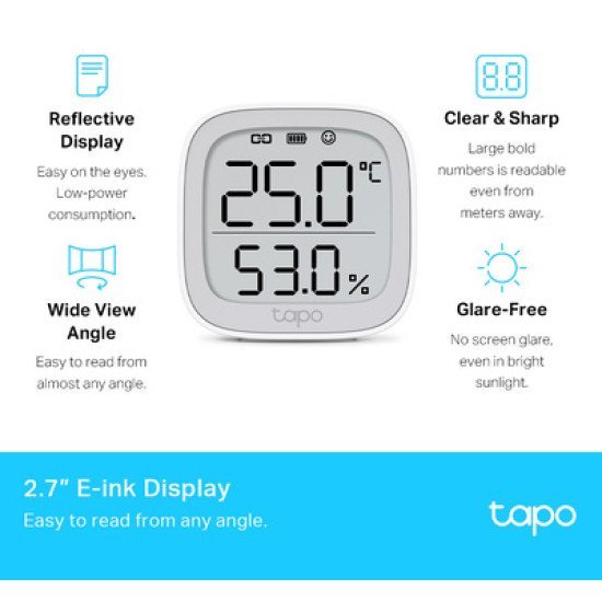 Tp-Link Smart Θερμόμετρο & Υγρασιόμετρο Tapo T315, -20~60 °C, Ver 1.0 Tp-Link Smart Θερμόμετρο & Υγρασιόμετρο Tapo T315, -20~60 °C, Ver 1.0