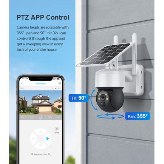 Sectec Smart Ηλιακή Κάμερα St-S517C-3M, 3Mp, Pir, Ptz, Cloud/Micro Sd Sectec Smart Ηλιακή Κάμερα St-S517C-3M, 3Mp, Pir, Ptz, Cloud/Micro Sd