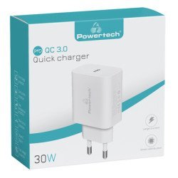 Powertech Φορτιστής Τοίχου Pt-1043, Usb-C, Pd Qc3.0, 30W, Λευκός Powertech Φορτιστής Τοίχου Pt-1043, Usb-C, Pd Qc3.0, 30W, Λευκός
