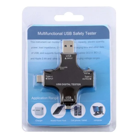 Συσκευή Ελέγχου Λειτουργίας Θύρας Usb, Micro Usb & Usb-C, 3.6-32V, Lcd