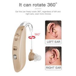 Powertech Ακουστικό Βαρηκοΐας Pt-1095 Με Θήκη, Επαναφορτιζόμενο, Μπεζ