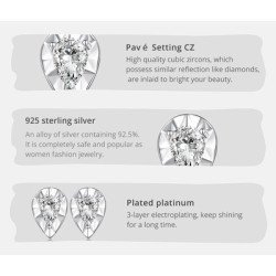 Bamoer Σκουλαρίκια Καρφωτά Bse804, Με Κυβική Ζιρκόνια, Ασήμι 925, Ασημί Bamoer Σκουλαρίκια Καρφωτά Bse804, Με Κυβική Ζιρκόνια, Ασήμι 925, Ασημί