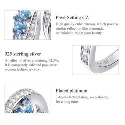 Bamoer Δαχτυλίδι Bsr005, Κυβική Ζιρκόνια, Ανοιγόμενο, Ασήμι 925, Ασημί Bamoer Δαχτυλίδι Bsr005, Κυβική Ζιρκόνια, Ανοιγόμενο, Ασήμι 925, Ασημί