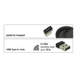 Delock Ασύρματο Vertical Ποντίκι 12622 Οπτικό, 5 Πλήκτρα, 1000Dpi, Μαύρο
