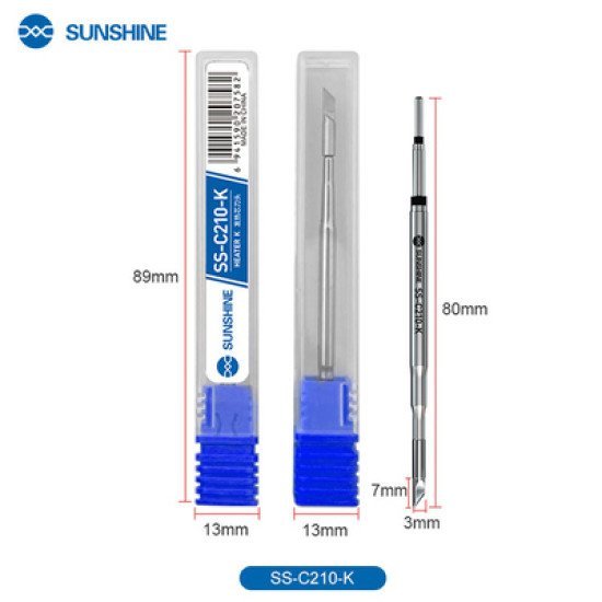 Sunshine Soldering Iron Tip Ss-C210 Τύπου K, Για T210, 80Mm