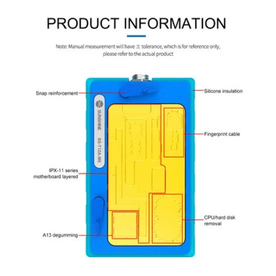 Sunshine Βάση Motherboard Ss-T12A-M6, Iphone X/11 Series, Θερμαινόμενη Sunshine Βάση Motherboard Ss-T12A-M6, Iphone X/11 Series, Θερμαινόμενη