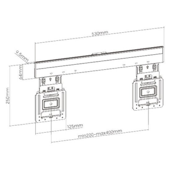 Brateck Επιτοίχια Βάση Led-1944 Για Οθόνη 32"-65", 75Kg