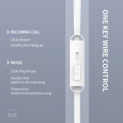 Celebrat Earphones Με Μικρόφωνο G19, 3.5Mm, 1.2M, Μαύρα