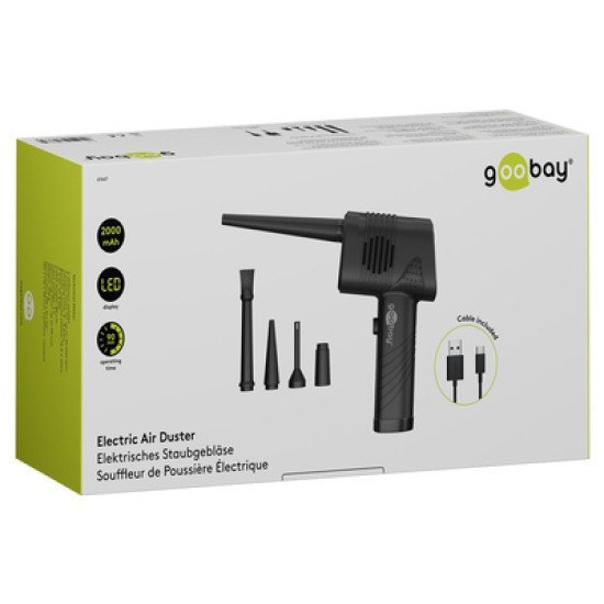 Goobay Ηλεκτρικό Air Duster 61667, Led Οθόνη, 46.8W, 2000Mah, Μαύρο Goobay Ηλεκτρικό Air Duster 61667, Led Οθόνη, 46.8W, 2000Mah, Μαύρο