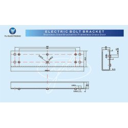 Yli Electronic Βάση Ηλεκτρικής Κλειδαριάς Bbk-700 Για Γυάλινη Πόρτα