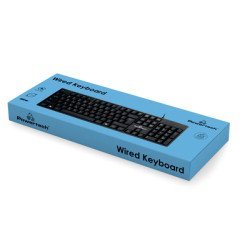 Powertech Πληκτρολόγιο Pt-1074, Ενσύρματο, 1.35M, En/Gr, Μαύρο