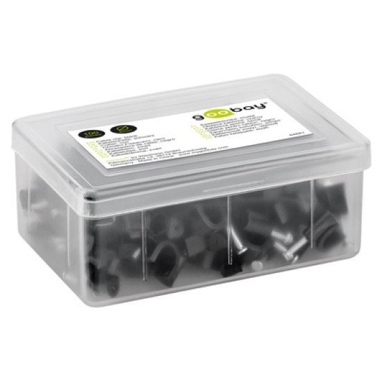 Goobay Ρόκα Στήριξης Καλωδίων 64681, 8Mm, Μαύρο, 100Τμχ