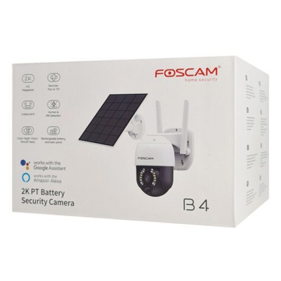 Foscam Smart Ip Ηλιακή Κάμερα B4, 5000Mah, Ip65, 4Mp, Wifi, Ptz