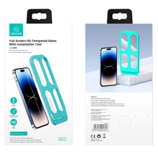 Usams Tempered Glass Με Kit Τοποθέτησης Για Iphone 14 Pro