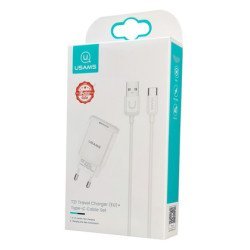 Usams Φορτιστής Τοίχου T21Octc01 Με Καλώδιο Usb-C, Usb 2.1A, Λευκός