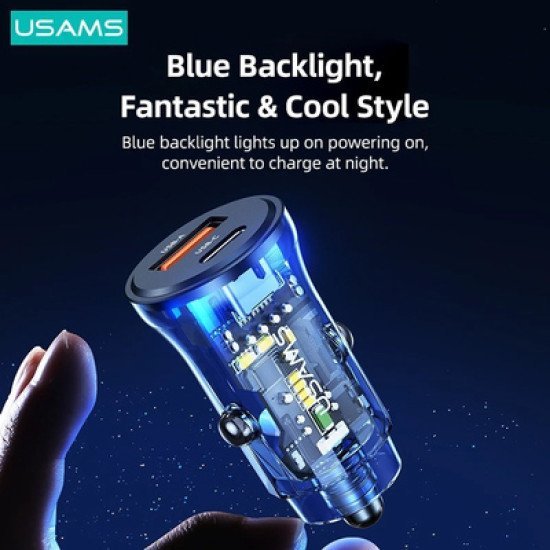 Usams Φορτιστής Αυτοκινήτου Us-Cc164, Usb & Usb-C, 30W, Μαύρος Usams Φορτιστής Αυτοκινήτου Us-Cc164, Usb & Usb-C, 30W, Μαύρος