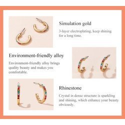 Roxxani Σκουλαρίκια Κρίκος Aie075-Cf Με Κυβική Ζιρκόνια, Χρυσό