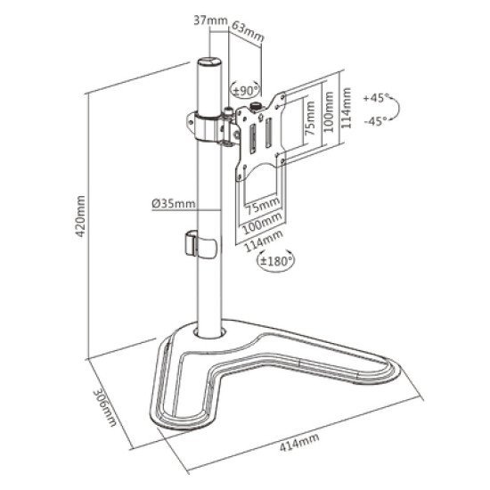 Brateck Βάση Γραφείου Ldt57-T01 Για Οθόνη 17"-32", Έως 9Kg Brateck Βάση Γραφείου Ldt57-T01 Για Οθόνη 17"-32", Έως 9Kg