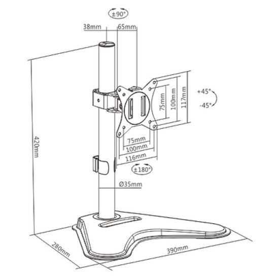 Brateck Βάση Γραφείου Ldt66-T01 Για Οθόνη 17"-32", Έως 9Kg Brateck Βάση Γραφείου Ldt66-T01 Για Οθόνη 17"-32", Έως 9Kg