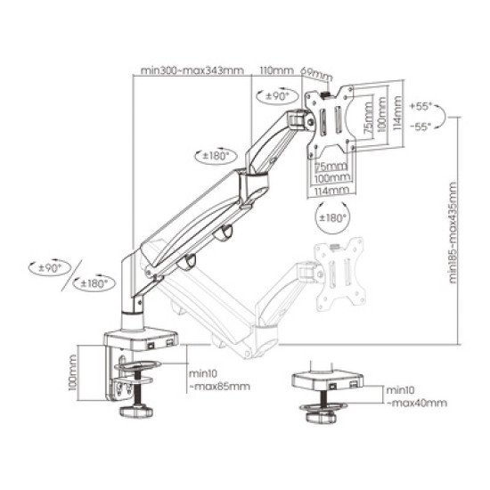 Brateck Βάση Γραφείου Ldt56-C012 Για Οθόνη 17"-32", Έως 9Kg Brateck Βάση Γραφείου Ldt56-C012 Για Οθόνη 17"-32", Έως 9Kg