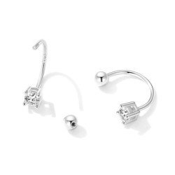 Bamoer Σκουλαρίκια Μπάρα Vse157-A, Με Κυβική Ζιρκόνια, Ασήμι 925, Ασημί Bamoer Σκουλαρίκια Μπάρα Vse157-A, Με Κυβική Ζιρκόνια, Ασήμι 925, Ασημί
