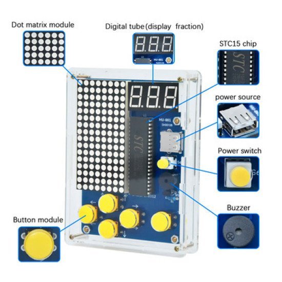 Keyestudio 51 Microcontroller Game Boy 60720213 Για Arduino, 4 Παιχνίδια