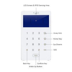 Ασύρματο Πληκτρολόγιο Συναγερμού Pb-503R Με Οθόνη Lcd, Αφής, Rfid