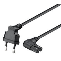 Goobay Καλώδιο Τροφοδοσίας Euro 97350, Γωνιακό, 2X0.75 Mm², 2M, Μαύρο Goobay Καλώδιο Τροφοδοσίας Euro 97350, Γωνιακό, 2X0.75 Mm², 2M, Μαύρο