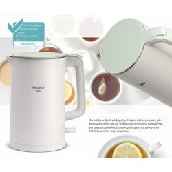 Bruno Βραστήρας Brn-0140 Με Διπλό Τοίχωμα, 1.7L, Strix, 2200W, Λευκός Bruno Βραστήρας Brn-0140 Με Διπλό Τοίχωμα, 1.7L, Strix, 2200W, Λευκός